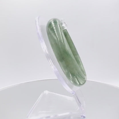Yingmart 56.2mm SZ22074632 Semi-translucent Green Genuine Burmese Jade A Jaideite Jade Bangle, Vintage Jewelry, jade jewelry, Accessories