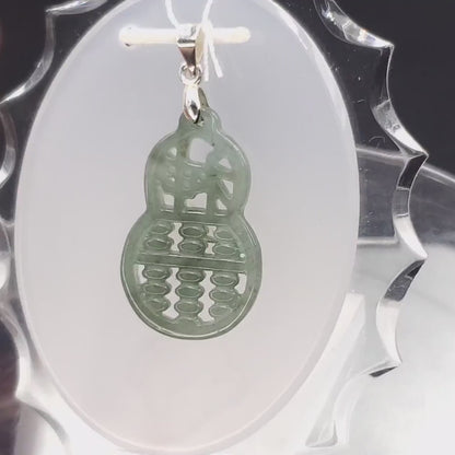 Yingmart Light Blue Hulu  Genuine Jadeite Jade Grade A Hand Craving Pedant with Hook setting