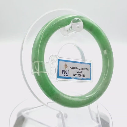 Jade Bangle 54mm PNJ250119 Certified | Yingmart Natural Color Green White to Green Jade Jadeite Bracelet for Men, Women, Grandma, Sister