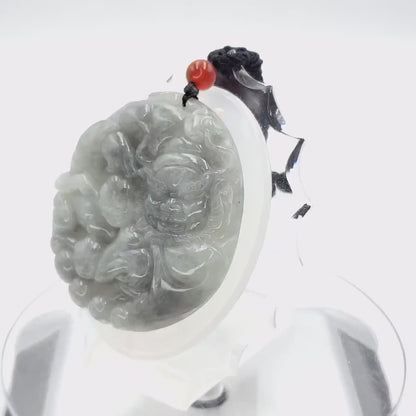 Yingmart Round Jade Pendant 100% natural Burmese Myanmar Genuine Jadeite Real Jade Grade A Type A Hand Carved