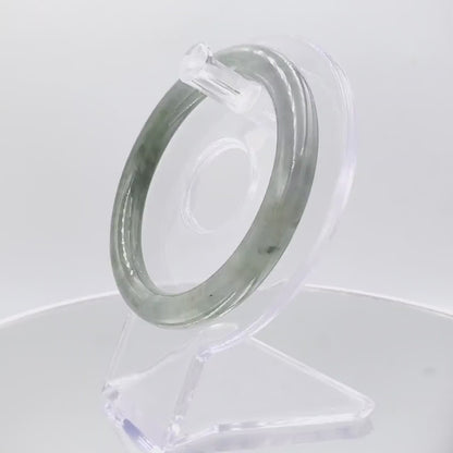 Yingmart 53mm Certified Grade A Jade color Grey Semi-Translucent Jadeite Jade bangle bracelet, Real Gemstone, Accessories
