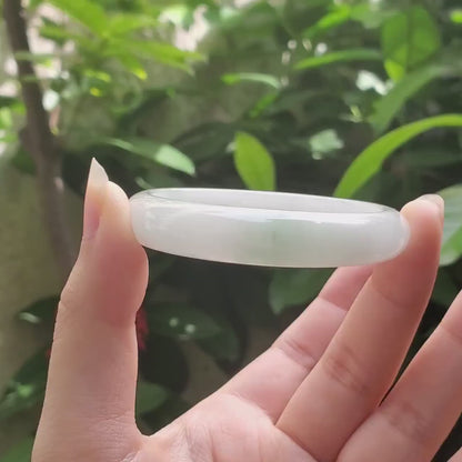 High Quality 48–72mm Natural-Colour Jade White YingMart Burmese Bangle Gift for Mom Grandma Sister Mens Feng Shui Personalized