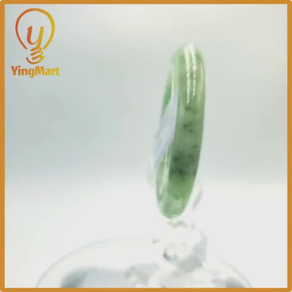 Yingmart  48mm PNJ Certified Natural Color Grey White Natural Jadeite Jade Bangle Bracelet, Real Gemstone, Gift for Her Mom Grandma Sister