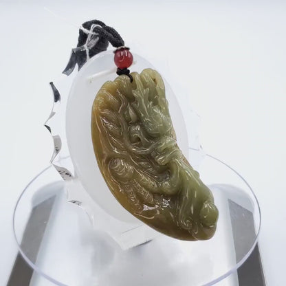 Yingmart  Fire-breathing dragon Pendant  100% Genuine Jadeite Jade  Burmese Myanmar Real Jade Grade A Type A