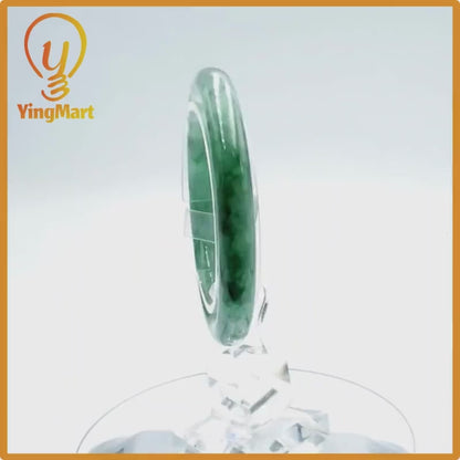 Yingmart  52mm PNJ Certified Natural Color Purplish White Natural Jadeite Jade Bangle Bracelet, Real Gemstone, Gift for Her Mom Grandma