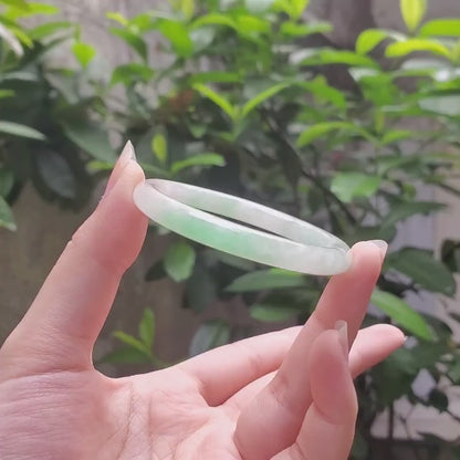 High Quality 48–72mm Natural-Colour Jade Green White Bangle Bracelets Gift for Her Mom Grandma Feng Shui Personalized Jewelry