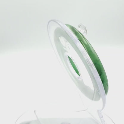 YingCollection 52mm PNJ258384 Certified Natural Color Light To Medium Green, Grey, Black Jadeite Jade Bangle Bracelet, Real Gemstone