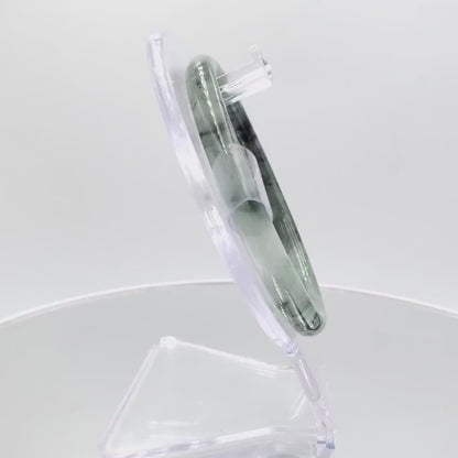 Yingmart 60mm PNJ180440 Certified Natural Greyish Green. Grey White, Black spots jadeite jade bangle ,Real Gemstone Bracelet,Vintage Jewelry