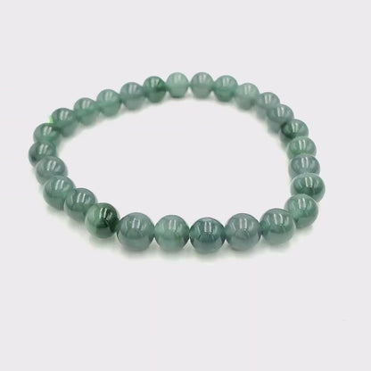 Yingmart BRJB07 Dark Green Guatamela Natural Jadeite Jade Bracelet 7 mm, Vintage Jewelry, natural jade, Natural Gemstone, gift for her