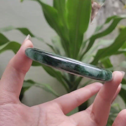 High Quality 48–72mm Natural-Colour Jade White to Dark Green Black Bangle Gift for Her Mom Grandma Feng Shui Personalized Jewelry