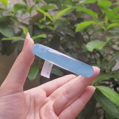 High Quality 48–60mm Aquamarine Light Blue Round YingMart Bangle, Gift for Sister, Grandma, Gemstone, Womens, Personalized Jewelry