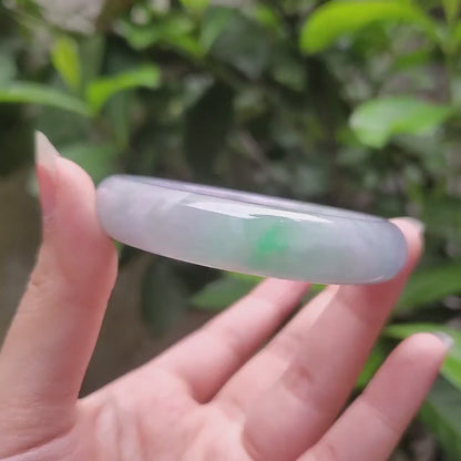 High Quality 50–60mm Natural-Colour Jade Purple Green YingMart Bangle Bracelets Gift for Her Grandma Sister Mom Mens Feng Shui