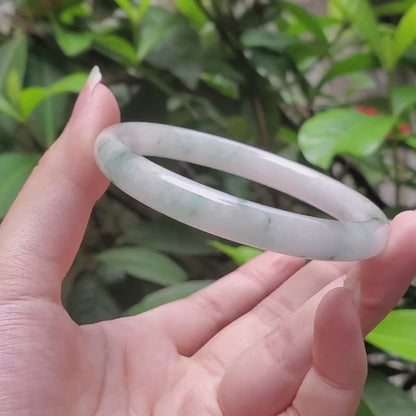 High Quality 48–72mm Natural-Colour Jade Grey White Green Spot Bangle Gift for Her Mom Grandma Feng Shui Personalized Jewelry
