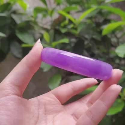 High Quality 48–72mm Jadeite Jade Purple Bangle Bracelets Genuine Feng Shui Jewelry Gift for Her Mom Sister Grandma Personalized