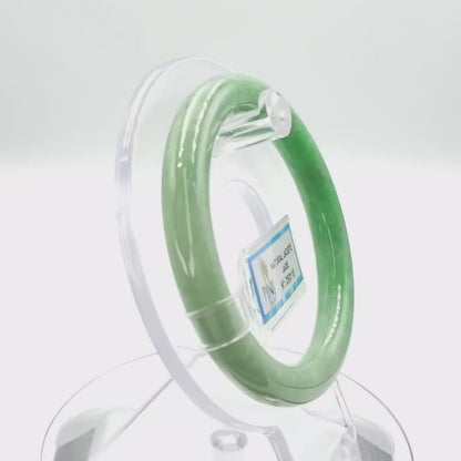 Jade Bangle 54mm PNJ250118 Certified | Yingmart Natural Color Green White To Green Jadeite Jade Bracelet for Women, Men, Grandma, Sister