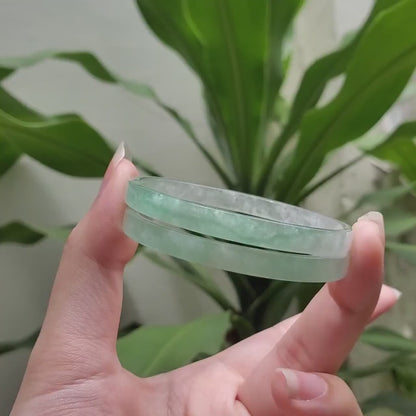 High Quality 48–72mm Jadeite Jade Green White Bangle Bracelets Gift for Her Mom Grandma Feng Shui Personalized Jewelry