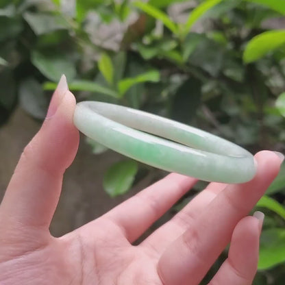 High Quality 48–72mm Natural-Colour Jade White to Light Green YingMart Bangle Jadeite Gift for Her Mom Mens Grandma Sister Feng Shui