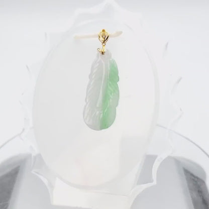 Natural Jade Leaf Pendant 100% Genuine Jadeite Real Jade Type A Grade A Hand Carved, Lucky Pendant, Jade Necklace Pendant, Jewerly Supplies