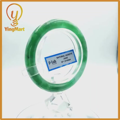 Yingmart 57mm natural green jadeite jade bangle bracelet, real gemstone, vintage jewelry, gift for her, accessories