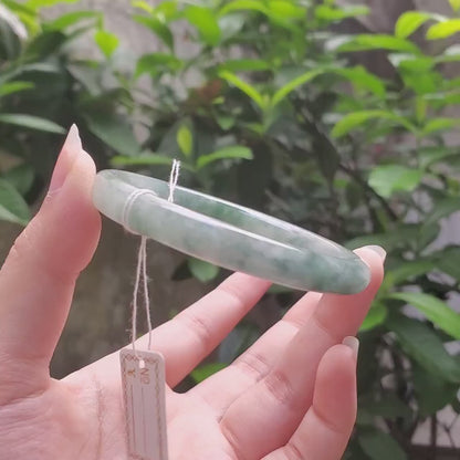 High Quality 48–72mm Natural-Colour Jade White to Light Green Bangle Bracelets Gift for Her Mom Grandma Feng Shui Personalized Jewelry