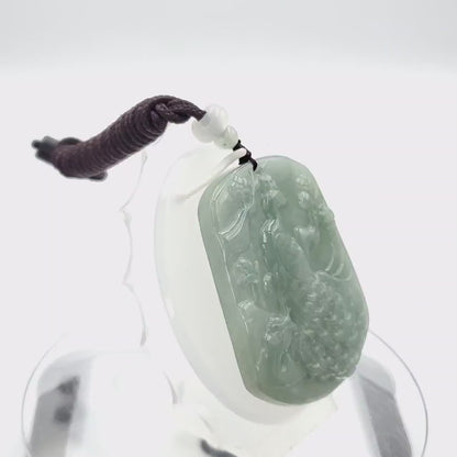 Yingmart 100% Genuine Jadeite Peacock Pendant Hand Carved Jade Burmese Myanmar  Real Jade Grade A Type A