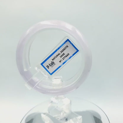 Certified 51mm PNJ277660 Real Jadeite Jade Bangle Natural Color White & Purplish White Jade Bracelet for Men, Women, Grandma,Sister