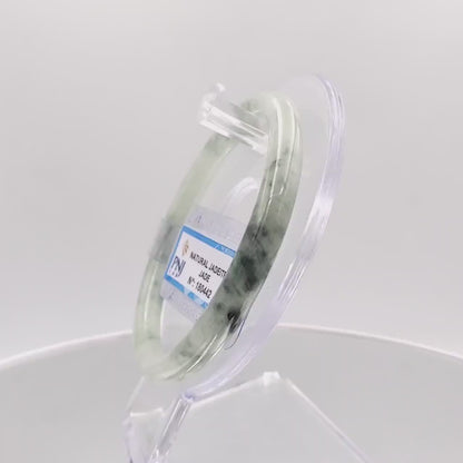 Yingmart 60mm PNJ180442 Certified Natural yellow Green White. Grey White. Black spots jadeite jade bangle, Real Gemstone Bracelet, Vintage