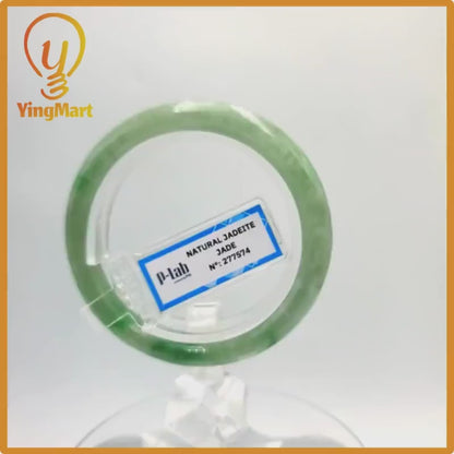 Certified 53mm PNJ277574 Real Jade Bangle Natural Color Green White To Green, Grey White, Grey Jadeite Bracelet for Men,Women,Grandma,Sister