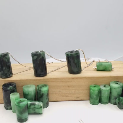 Yingmart Green natural jade charm, necklace,  Pendant, Chain bracelet bead decoration, Lucky pendant