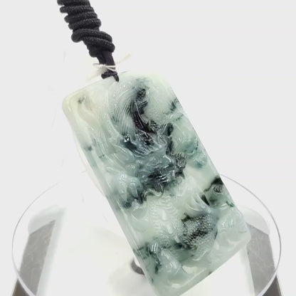 Yingmart Jade Dragon Necklace 100% Natural Genuine Jadeite Real Jade Type A Grade A Type A Hand Carved