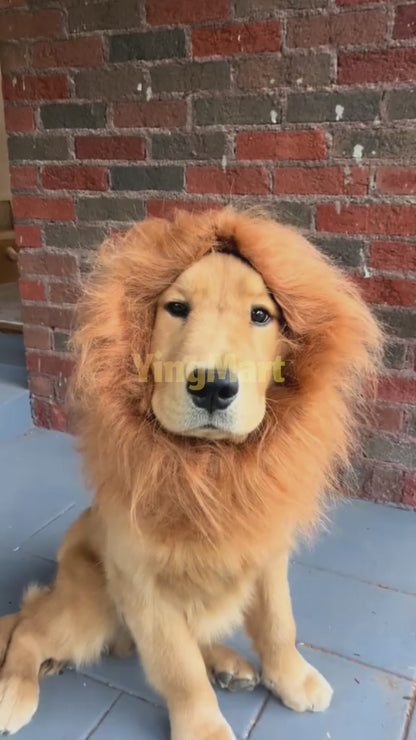 Lion Mane Wig Puppy Kitten Realistic Funny Halloween Cosplay Pet Costume Dog Cat Outfit