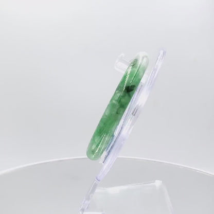 Yingmart 51mm Certified Natural Light to medium green, grey,black brown spots jadeite jade bangle, Real Gemstone Bracelet,Vintage Jewelry