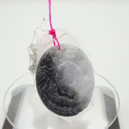 Yingmart Jade Dragon Phoenix Baguazhang Pendant  Burmese Myanmar Genuine Jadeite Real Jade Grade A Type A