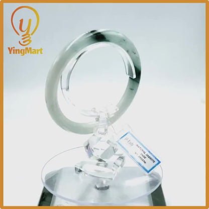 Jade Bangle 63mm PNJ Certified | Natural Color Grey White Jade Bangle Bracelet, Real Gemstone, Gift for Women, Men, Grandma, Sister