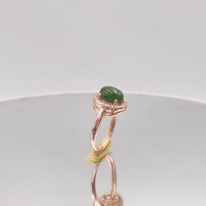 Yingmart Gold Plated Silver 18K Jade Ring,gemstone, jewelrydesigner,green jade, gemstone lover, gemstone jewellery
