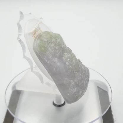 Yingmart  Hand Carved  Landscape Pendant  100% Genuine Jadeite Jade  Burmese Myanmar Real Jade Grade A Type A