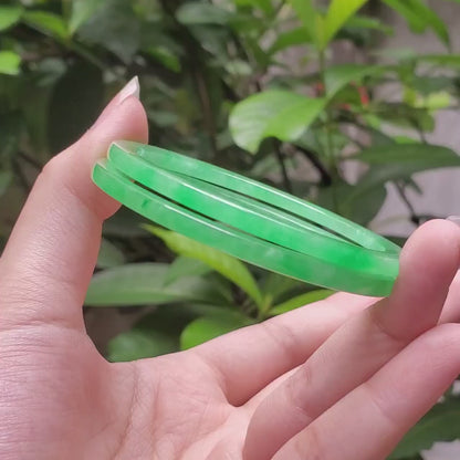High Quality 48–72mm Jadeite Jade Green Bangle Gift for Her Mom Grandma Feng Shui Personalized Bracelets Jewelry