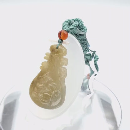 Yingmart Natural Burmese Jade Grade A Ruyi Pipa Burmese Myanmar Genuine Jadeite Real Jade Grade A Type A Hand Carved