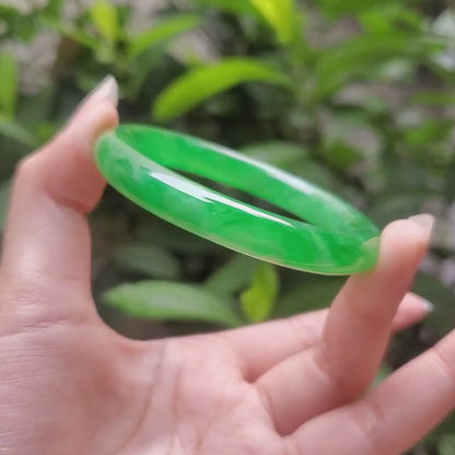 High Quality 48–72mm Jadeite Jade Green YingMart Bangle Bracelets Gift for Her Sister Feng Shui Grandma Mom