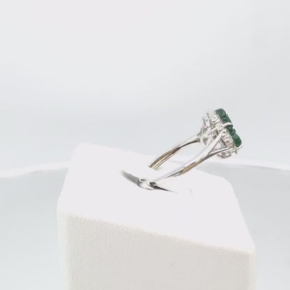 Yingmart Genuine Icy Green Smilling Budha Burmese Type A Jadeite Jade Gemstone Ring Made With 925 Sterling Silver Plated With 18k Gold,CZ