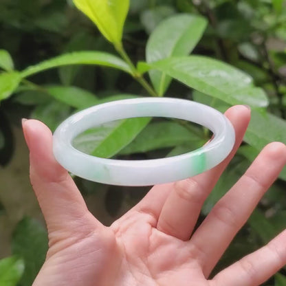 High Quality 48–72mm Natural-Colour Jade White Green Floating Veins YingMart Bangle Bracelets Gift for Her Grandmother Sister Mens