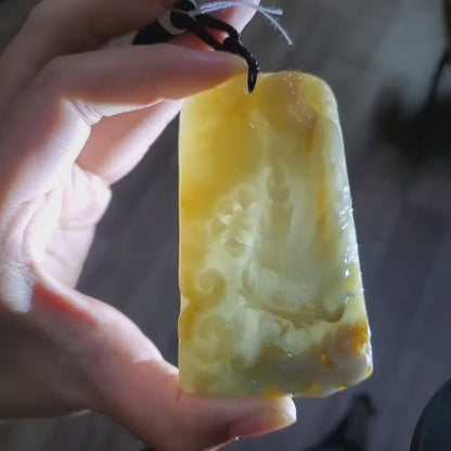 Yingmart 100% Genuine Jadeite Jade Dragon Pendant  Real Jade Type A Grade A Hand Carved