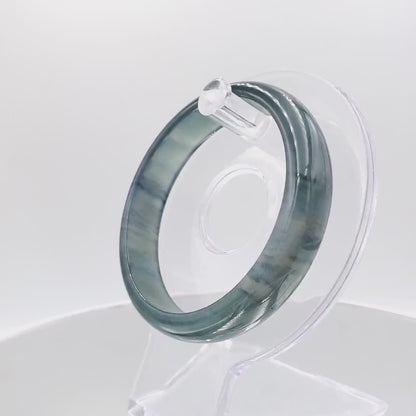 Yingmart 55mm VIP Icy Transparent Deep Sea Blue Genuine Burmese Jade A Jaideite Jade Bangle, Vintage Jewelry, jade jewelry, Accessories