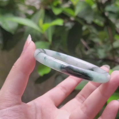 High Quality 48–72mm Natural-Colour Jade White to Light Green Bangle Gift for Her Grandma Mom Feng Shui Black Spot Personalized