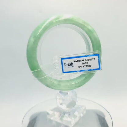 Natural Color Jade Bangle 50mm PNJ277585 | Green-White to Green Jadeite Jade Jewelry for Men, Women, Grandmother, Sister – Mothers day gift
