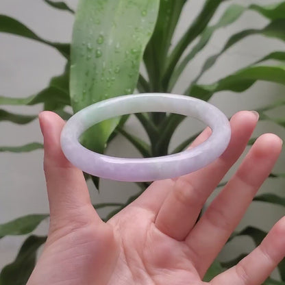 High Quality 48–72mm Natural-Colour Jade Very Light Purple Light Green YingMart Bangle Bracelets Gift for Her Grandmother Sister Mens