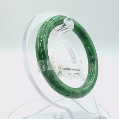 Natural Color Jade Jadeite Bangle 51mm PNJ133158 | Greyish Green To Green Jade Bracelet for Men, Women, Grandma, Sister – Mother days gift