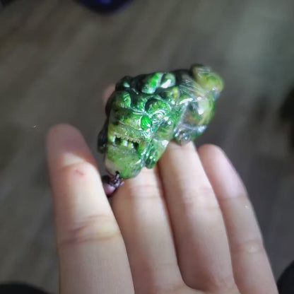 Yingmart Natural Marble PiXiu Pendant Genuine Jadeite Real Jade Type A Grade A Type A Hand Carved