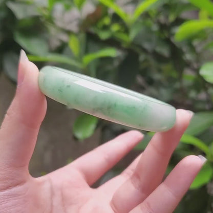 High Quality 48–72mm Natural-Colour Jade Cert No. B Green White YingMart Jadeite Bangle Bracelets Gift for Her Mother Grandma Mens