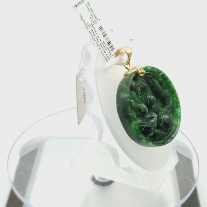 Yingmart  100% Natural Jade Dragon Pendant  Burmese Myanmar Genuine Jadeite Real Jade  Hand Carved